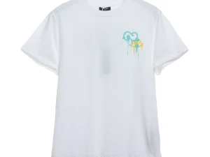 Green and yellow logo fluid graffiti print short sleeve