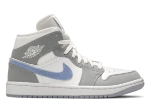 Wmns Air Jordan 1 Mid  Wolf Grey Aluminum  Replica